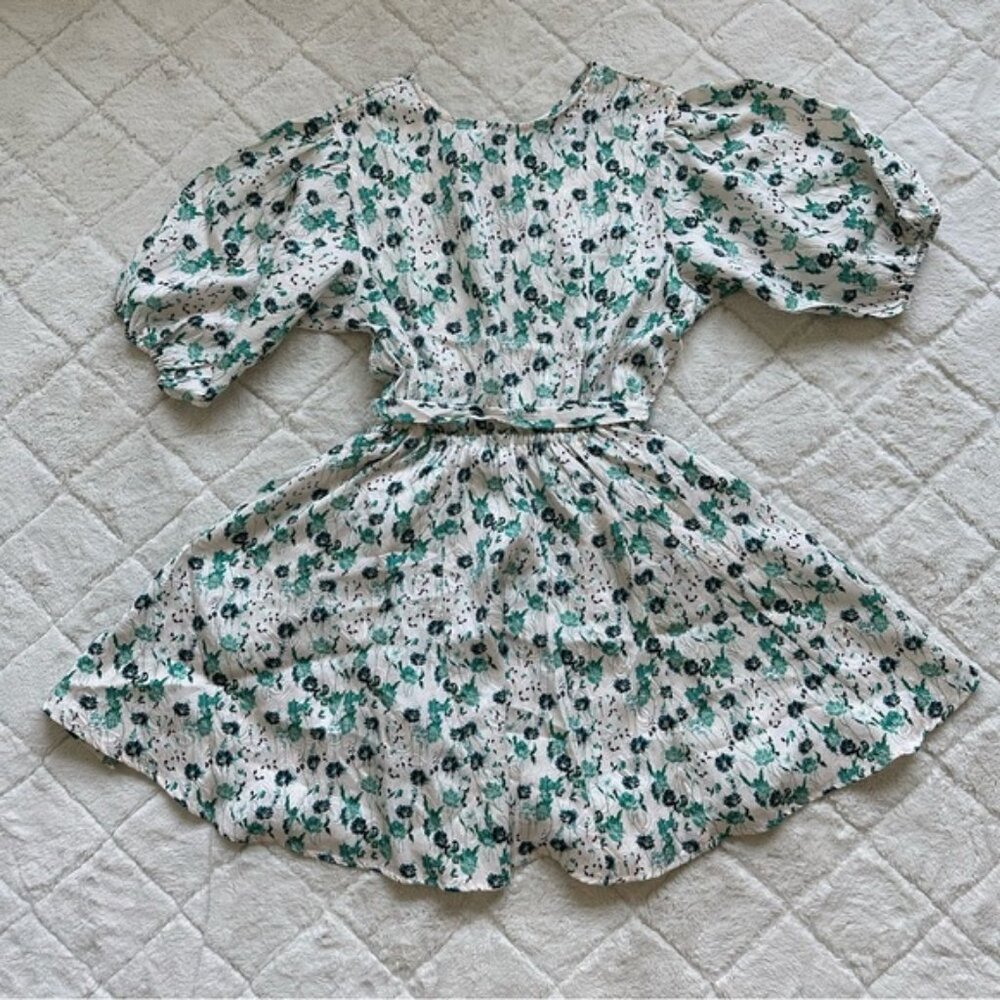 Code X Mode | Elbow Sleeve Floral Open Back Mini Dress | Size Medium - Picture 5 of 10